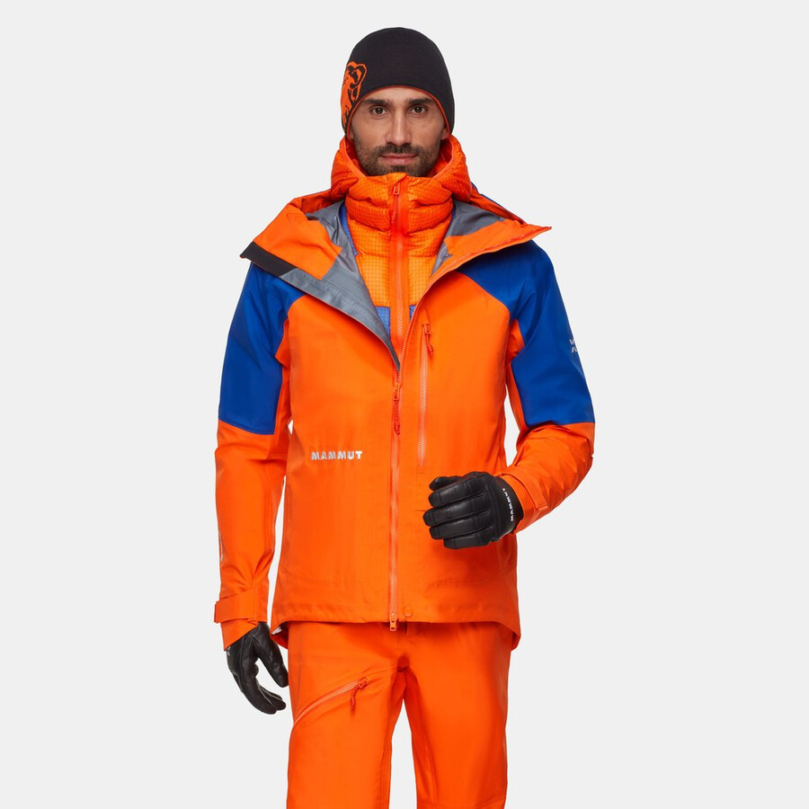 eiger nordwand advanced hs kapuzenjacke herren eiger orange-eiger blau