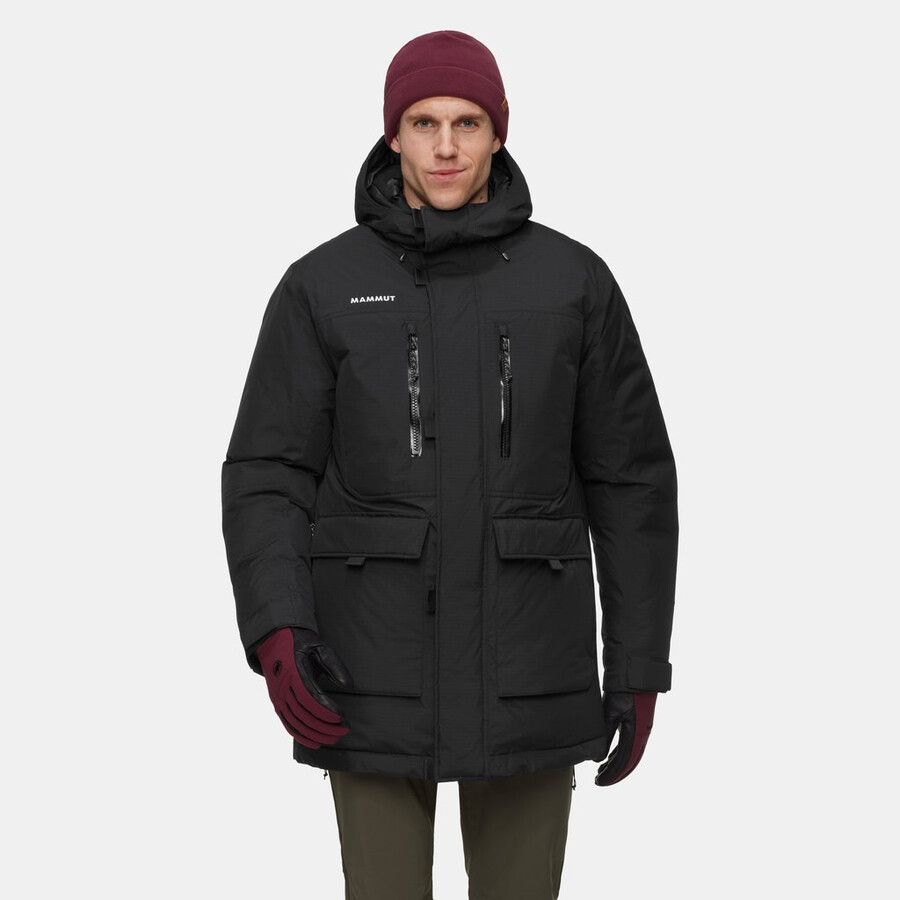 arctic in kapuzenparka herren gletscherblau-schwarz
