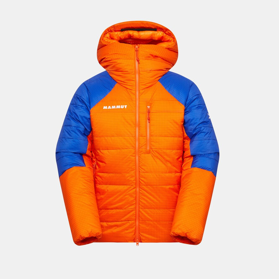eiger nordwand advanced daunenjacke mit kapuze für herren farbe orange-eiger blau