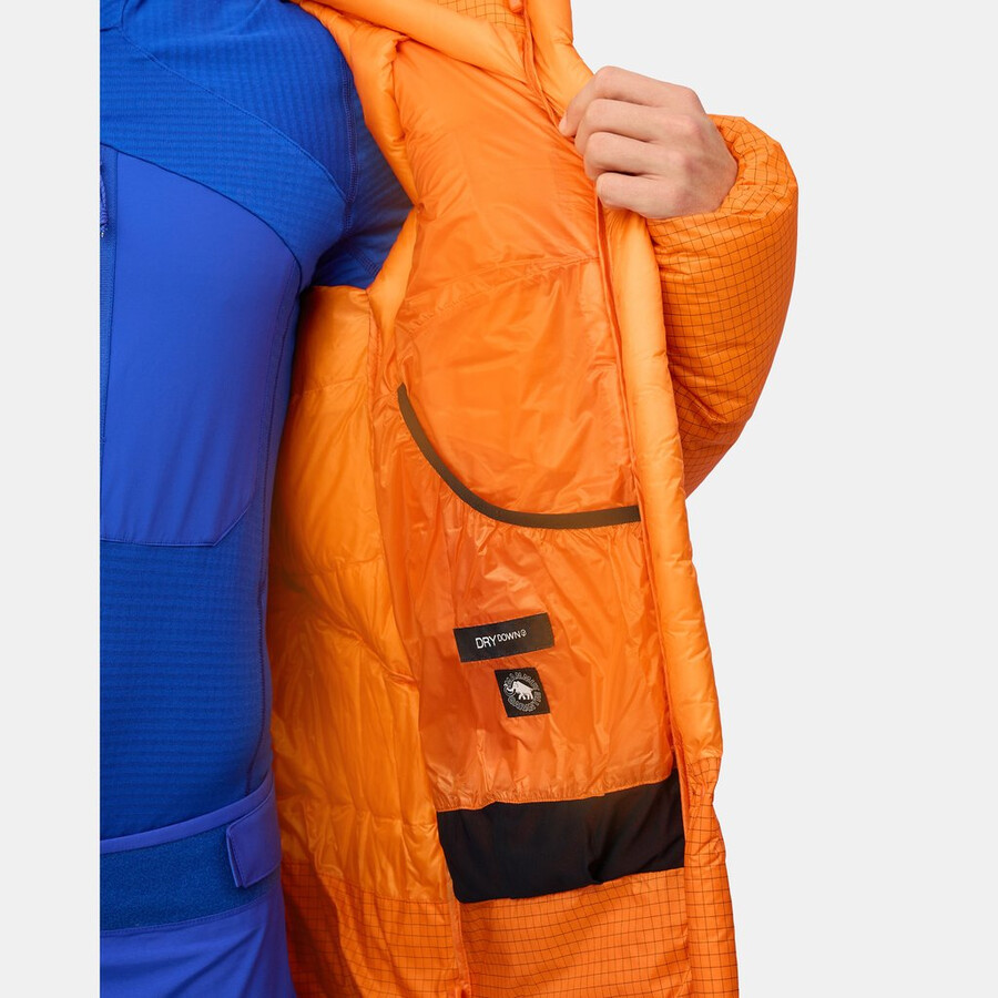 eiger nordwand advanced daunenjacke mit kapuze für herren farbe orange-eiger blau