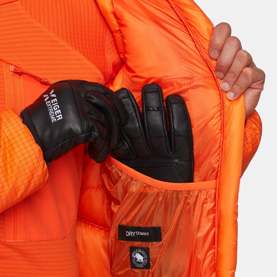eiger nordwand advanced daunenjacke mit kapuze für herren farbe orange-eiger blau