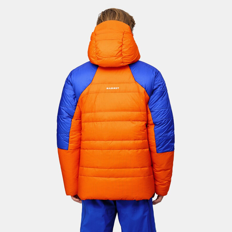 eiger nordwand advanced daunenjacke mit kapuze für herren farbe orange-eiger blau