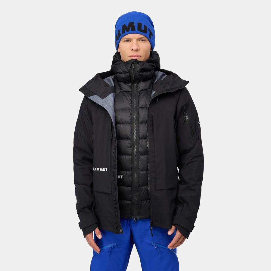 eiger nordwand light down in kapuzenjacke herren schwarz