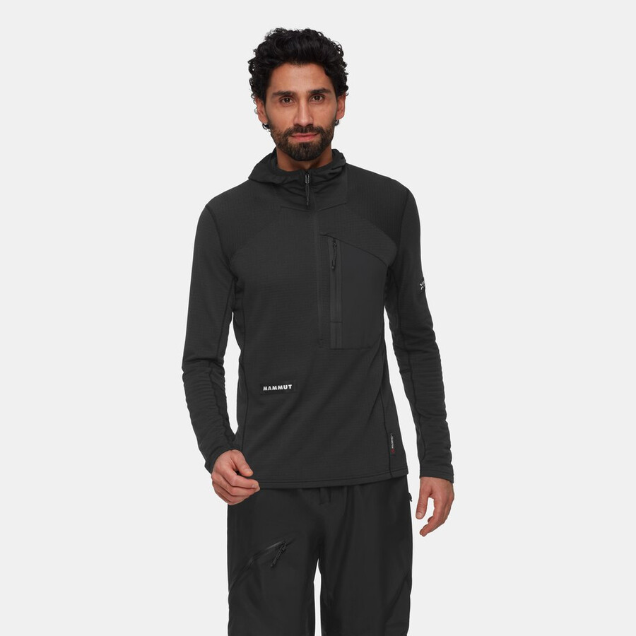 eiger nordwand advanced fl half zip hoodie herren schwarz