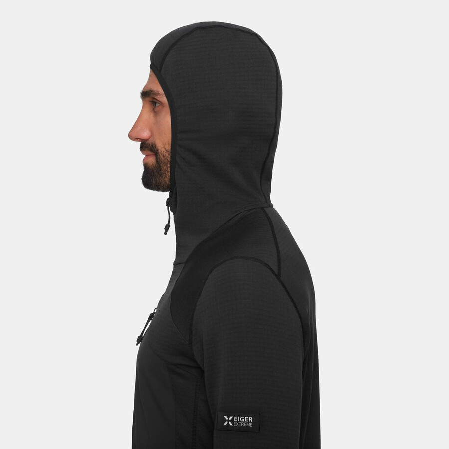 eiger nordwand advanced fl half zip hoodie herren schwarz