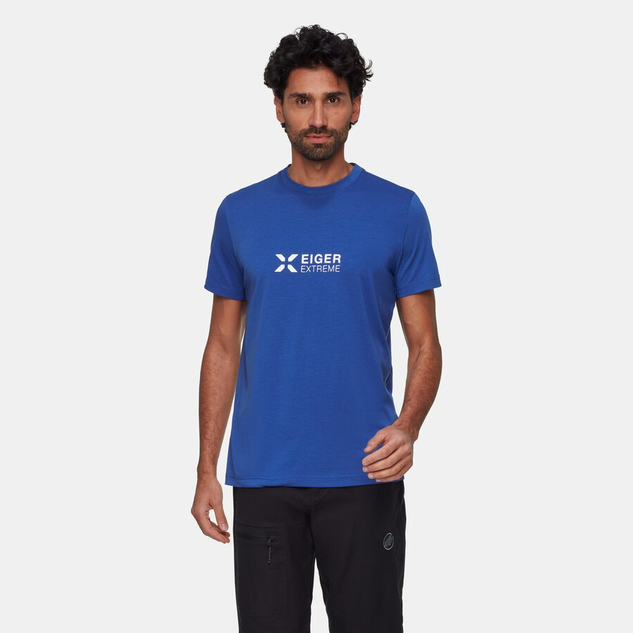 eiger logo t-shirt herren eiger blau