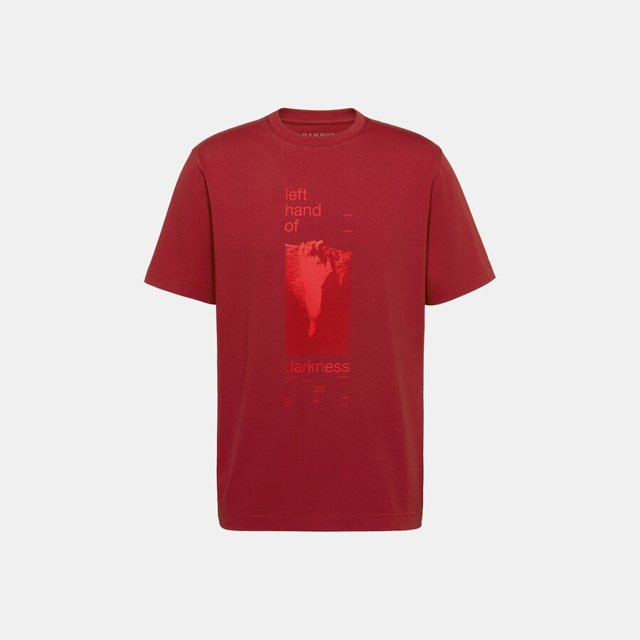 mammut base t-shirt herren hand dunkles mammutrot