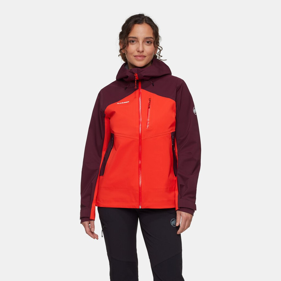 alto guide hs kapuzenjacke damen mammut rot-vin