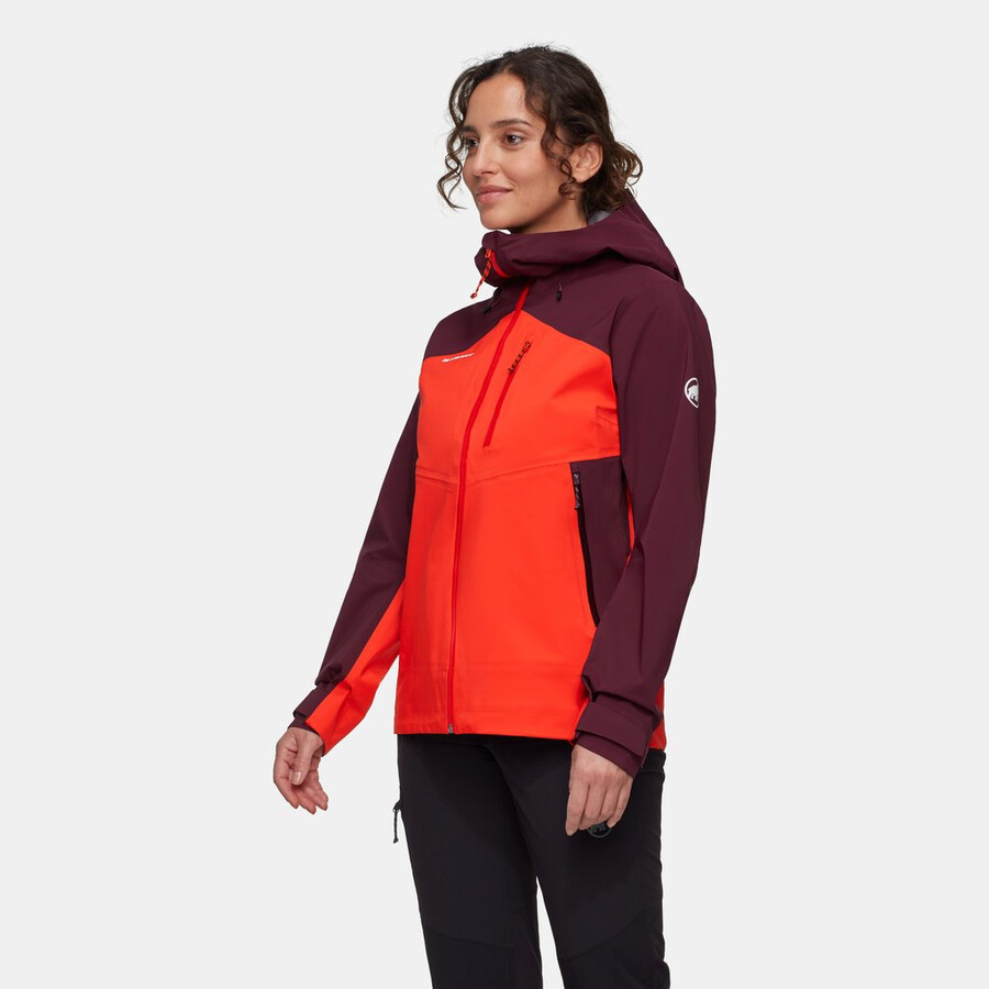 alto guide hs kapuzenjacke damen mammut rot-vin