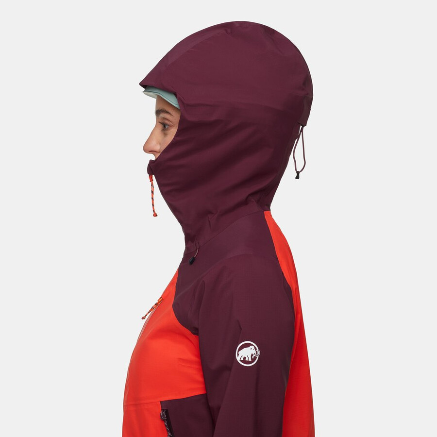 alto guide hs kapuzenjacke damen mammut rot-vin