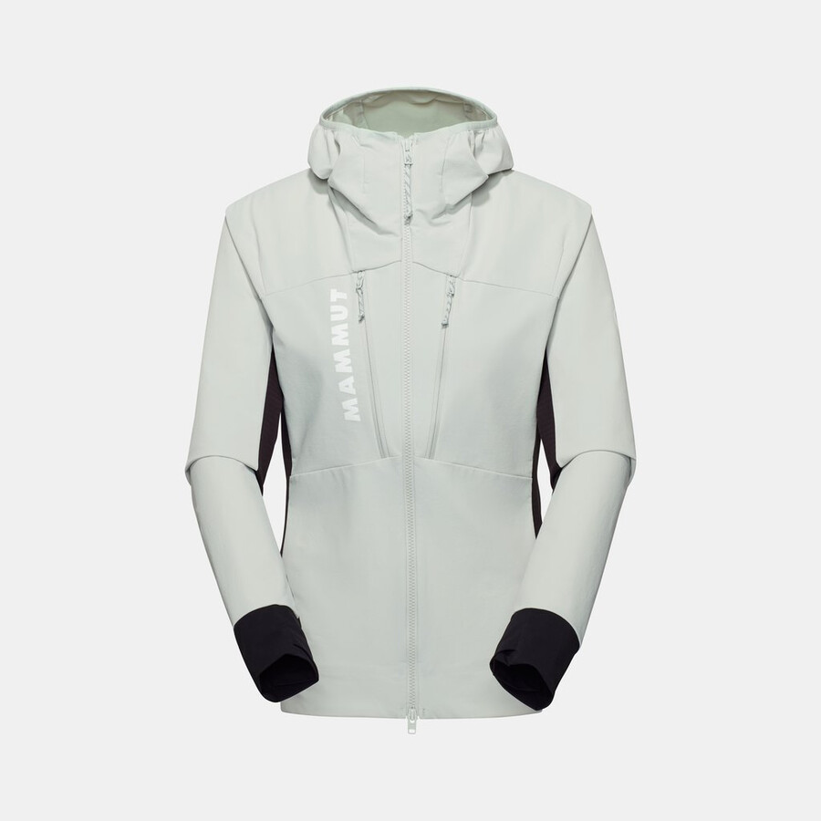 aenergy so hybrid kapuzenjacke damen silber-salbei-schwarz