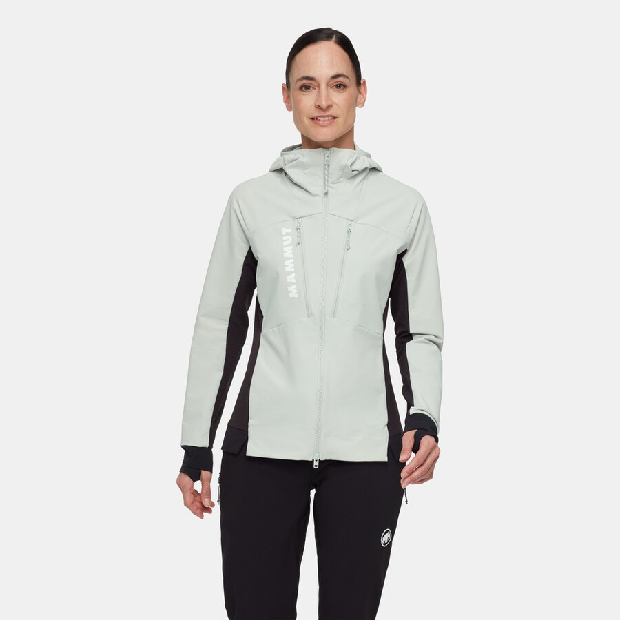 aenergy so hybrid kapuzenjacke damen silber-salbei-schwarz