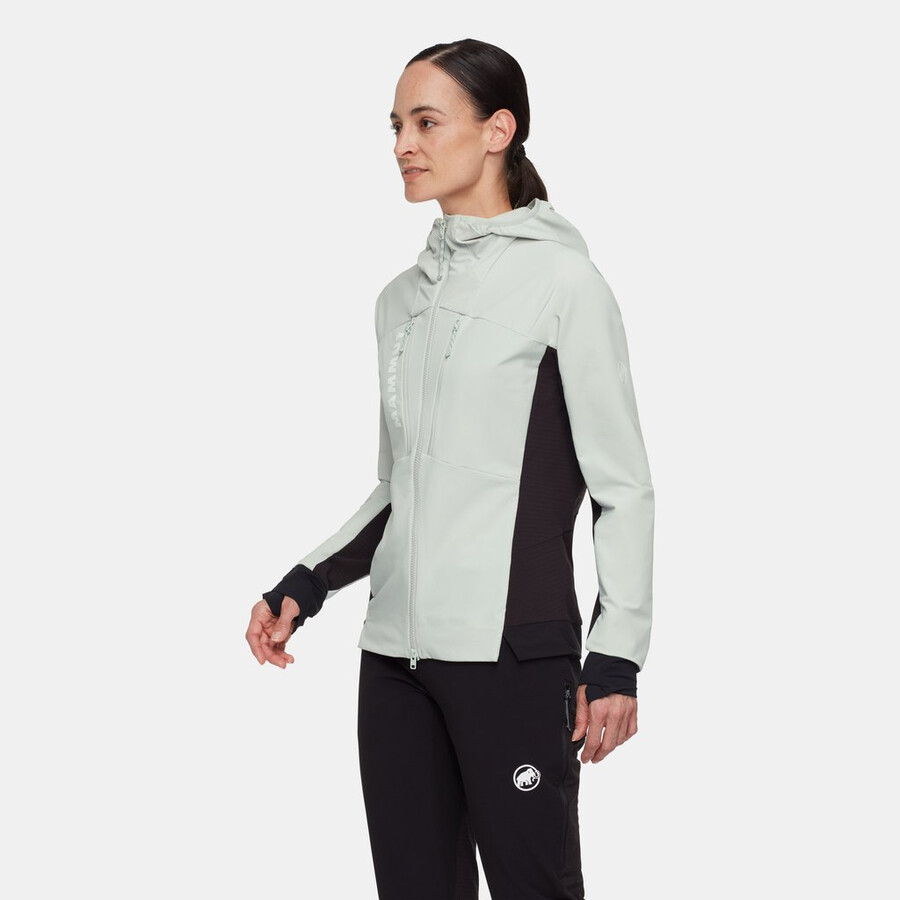 aenergy so hybrid kapuzenjacke damen silber-salbei-schwarz