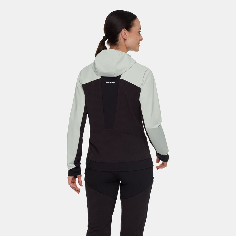 aenergy so hybrid kapuzenjacke damen silber-salbei-schwarz