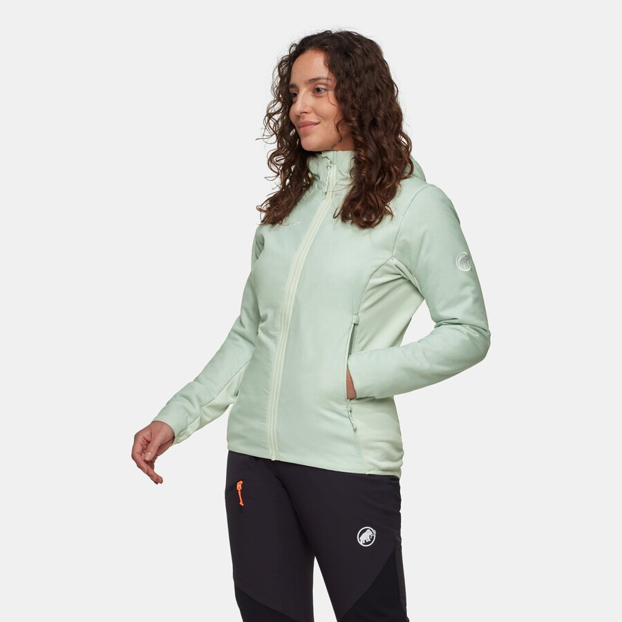 rime light in hybrid kapuzenjacke damen tiefes türkis