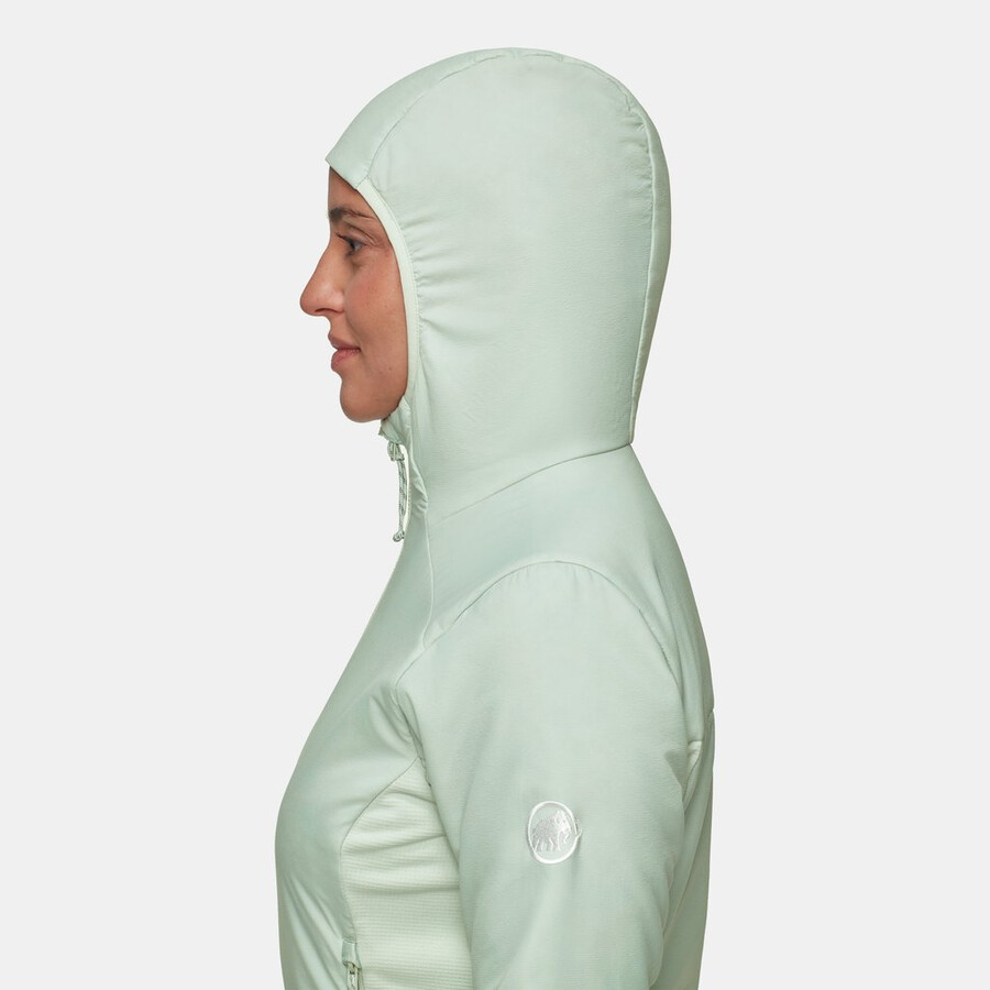 rime light in hybrid kapuzenjacke damen tiefes türkis