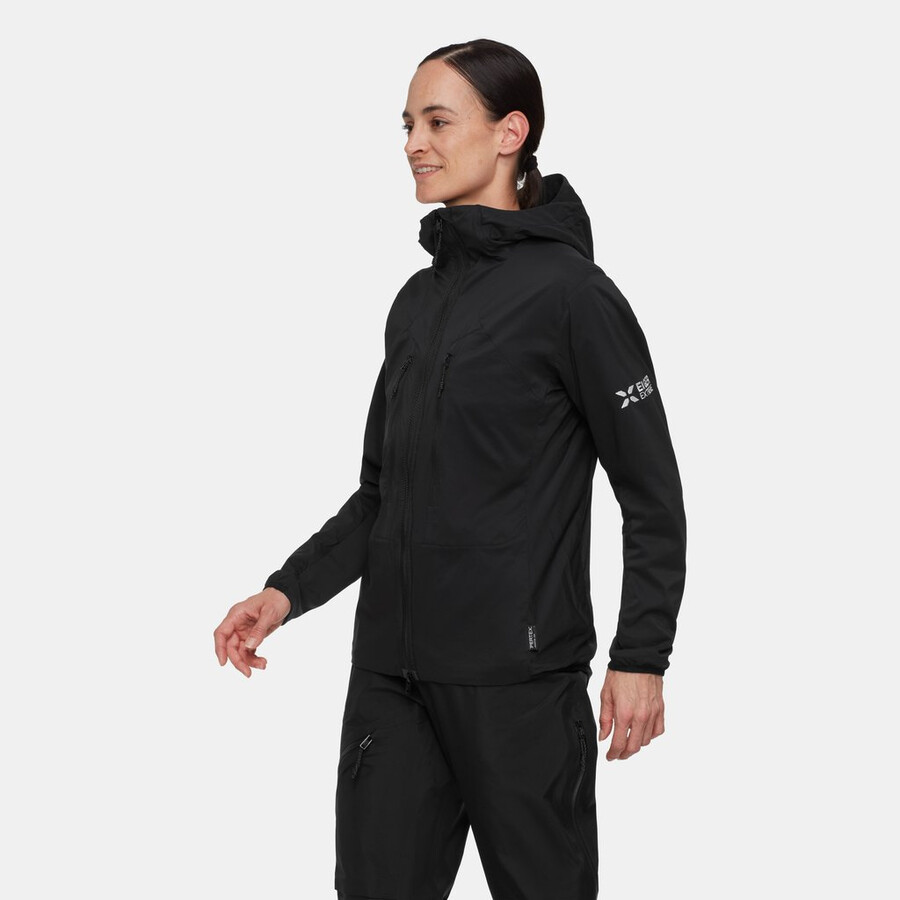 eiger nordwand in flex air kapuzenjacke damen schwarz