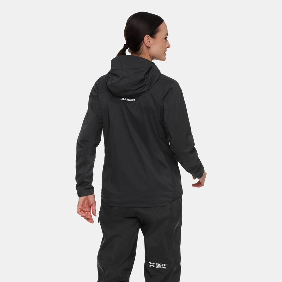 eiger nordwand in flex air kapuzenjacke damen schwarz