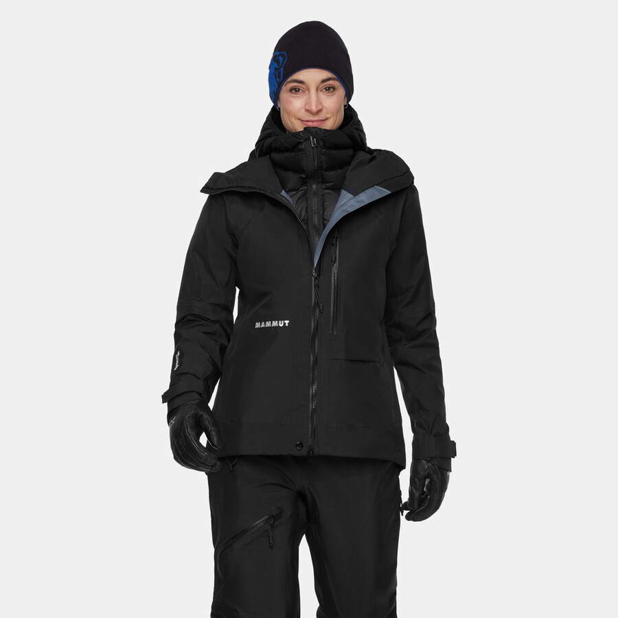 eiger nordwand light down in kapuzenjacke damen schwarz