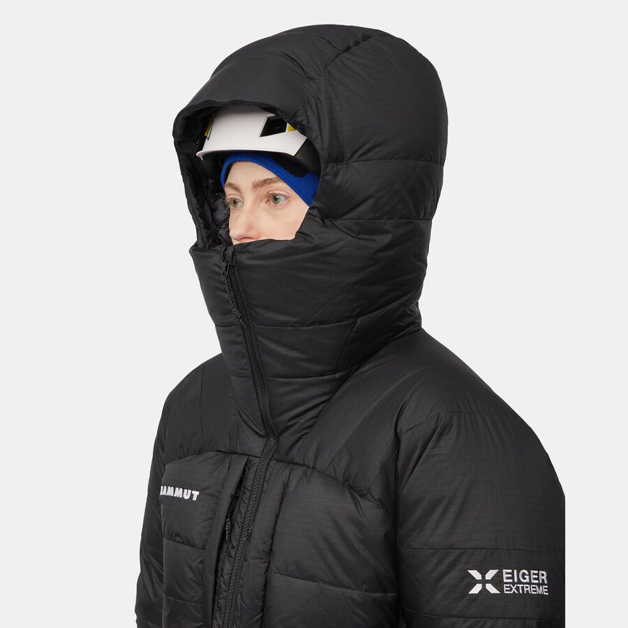 eiger nordwand pro daunenparka mit kapuze damen schwarz