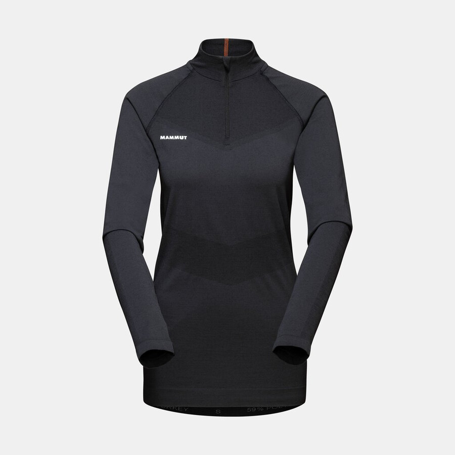 trift half zip langarmshirt für damen schwarz