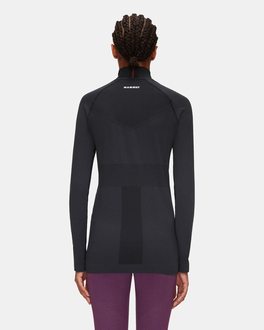 trift half zip langarmshirt für damen schwarz