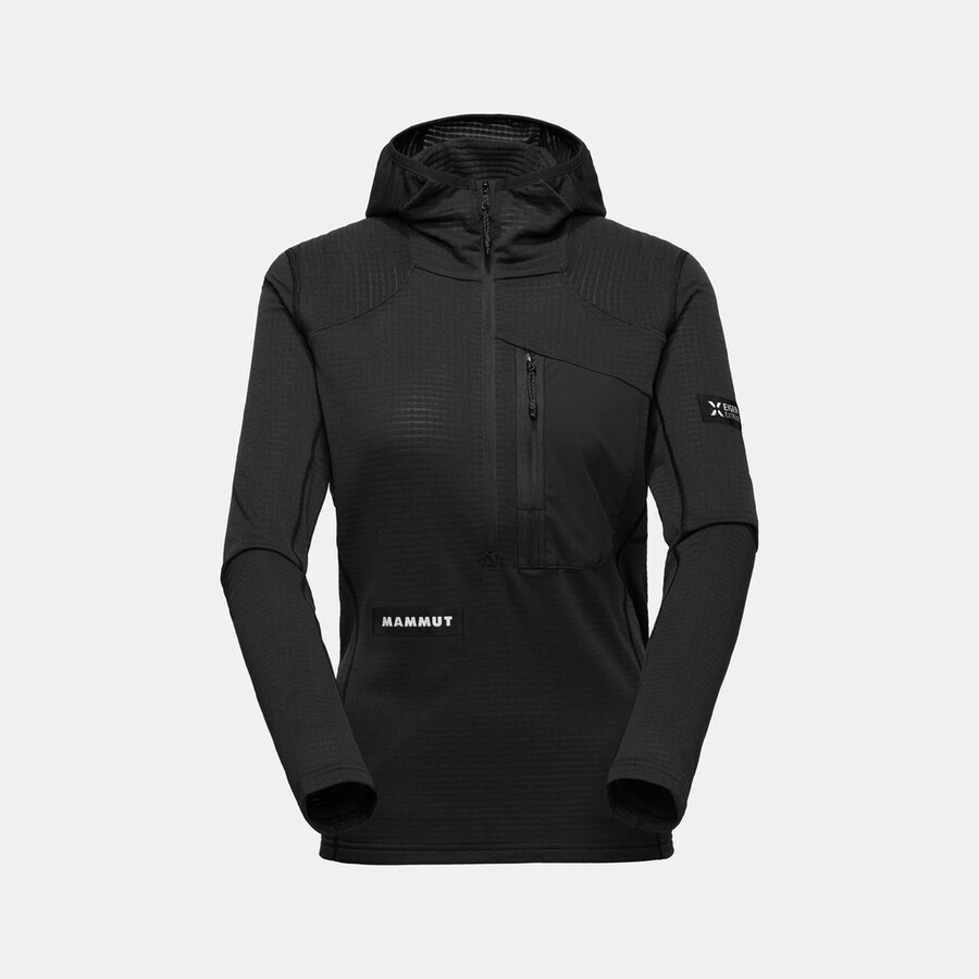 eiger nordwand advanced fl half zip hoodie damen schwarz