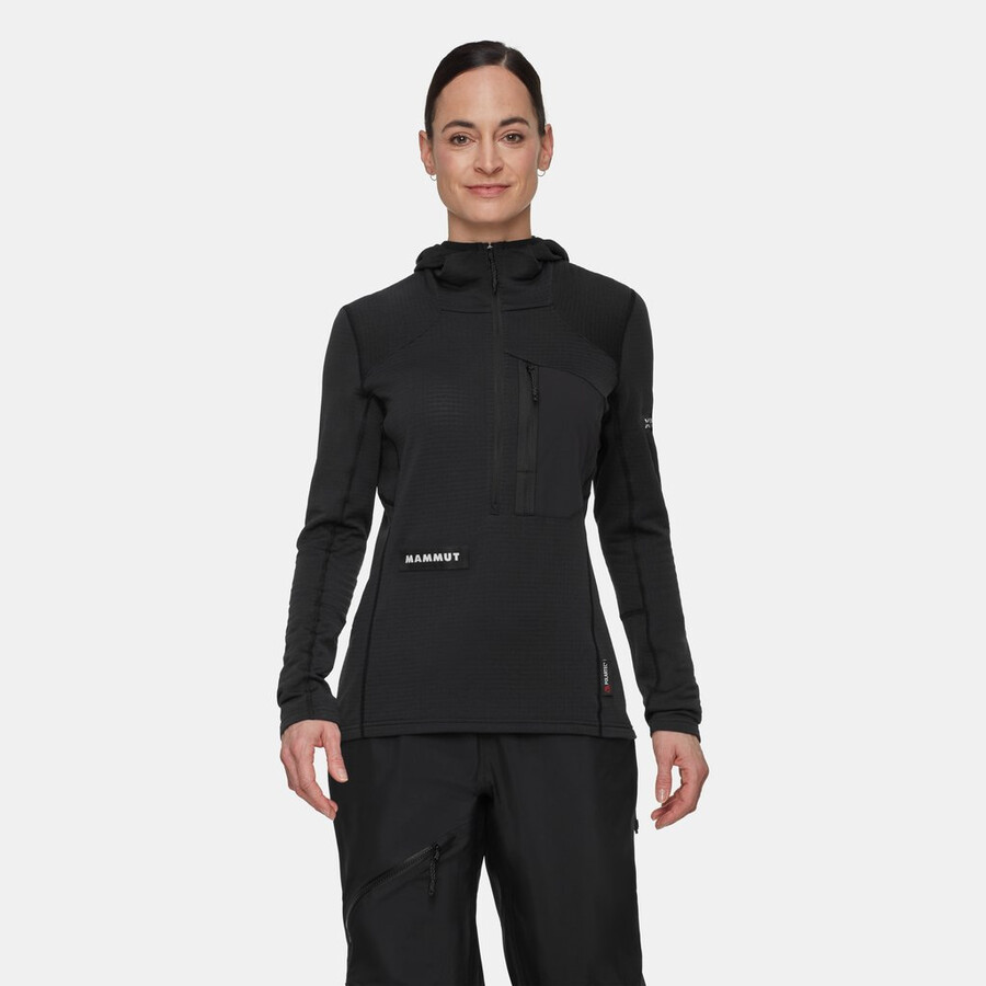 eiger nordwand advanced fl half zip hoodie damen schwarz
