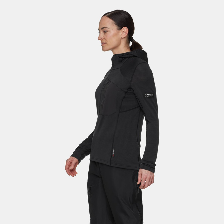 eiger nordwand advanced fl half zip hoodie damen schwarz