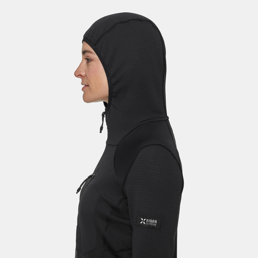 eiger nordwand advanced fl half zip hoodie damen schwarz
