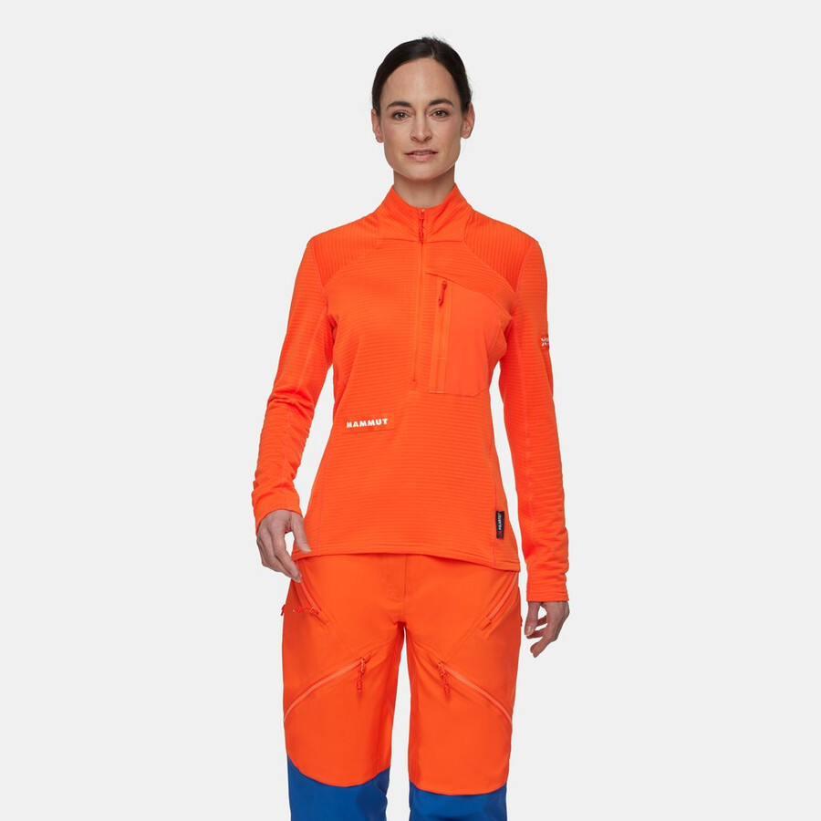 eiger nordwand advanced fl half zip pull damen eiger orange