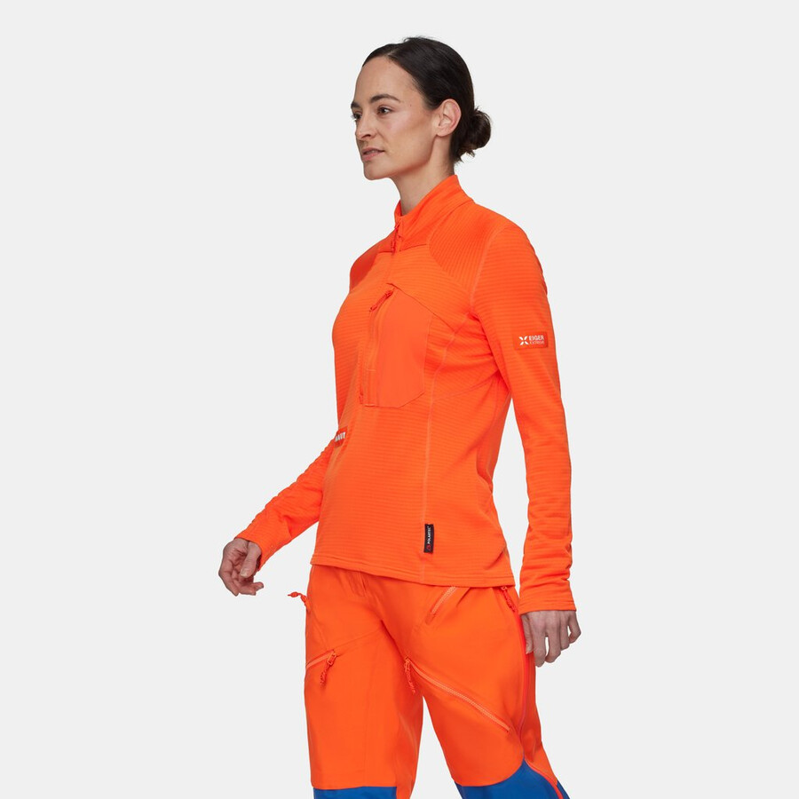 eiger nordwand advanced fl half zip pull damen eiger orange
