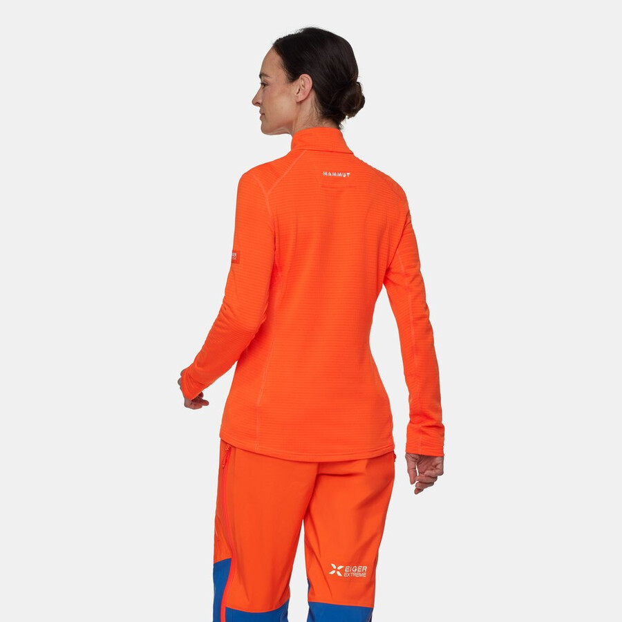 eiger nordwand advanced fl half zip pull damen eiger orange