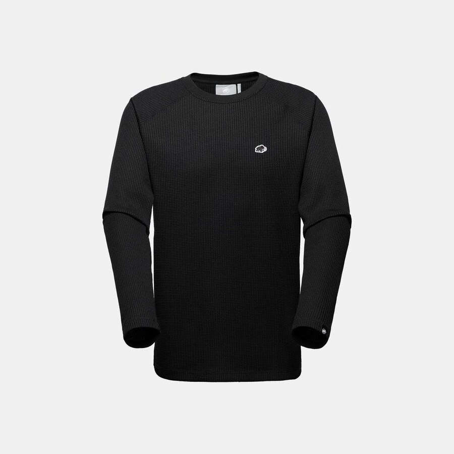 waffel-langarmshirt schwarz