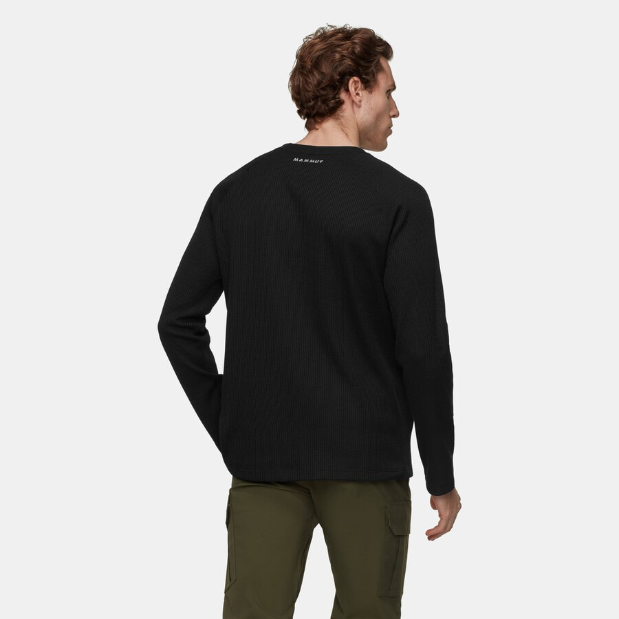 waffel-langarmshirt schwarz