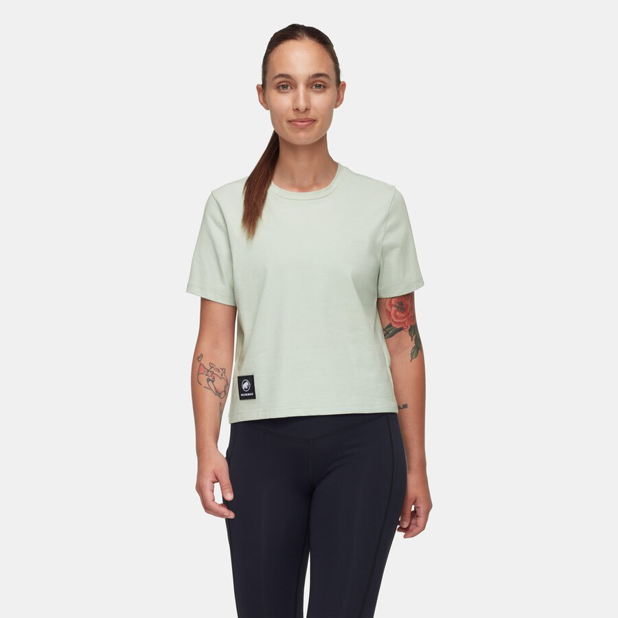massone t-shirt cropped damen patch silber salbei