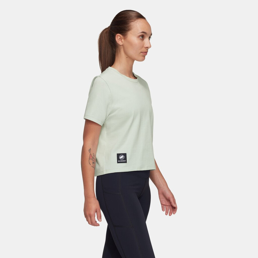 massone t-shirt cropped damen patch silber salbei