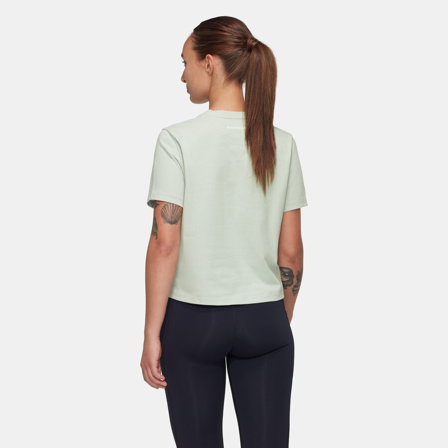 massone t-shirt cropped damen patch silber salbei
