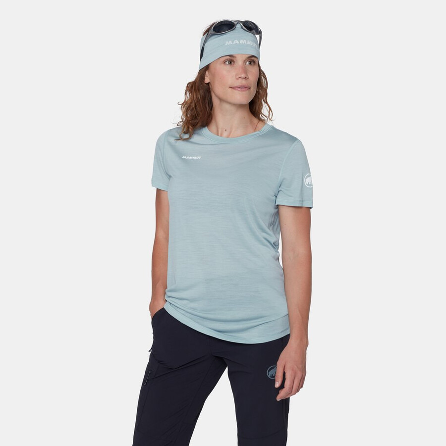 tree wool fl t-shirt damen mammut rot