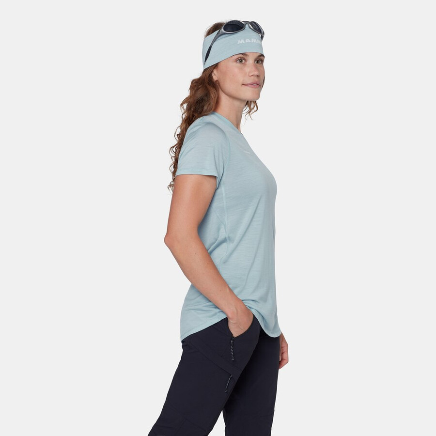 tree wool fl t-shirt damen mammut rot