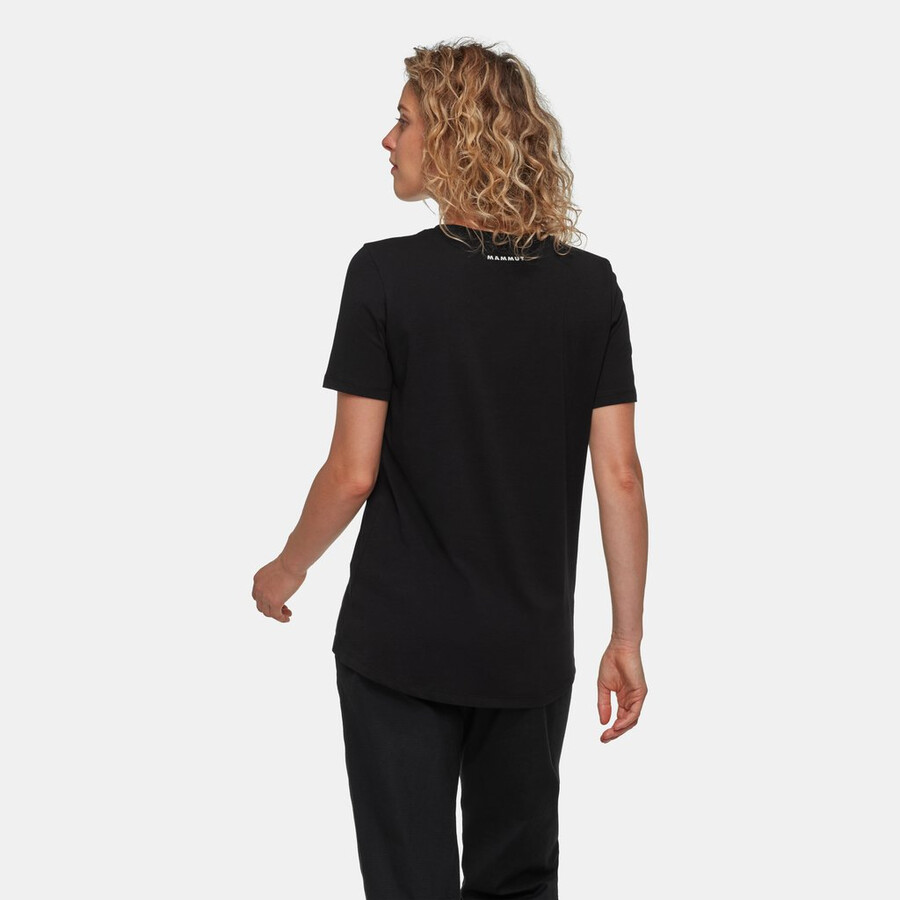 mammut core t-shirt damen alpenblumenmuster schwarz