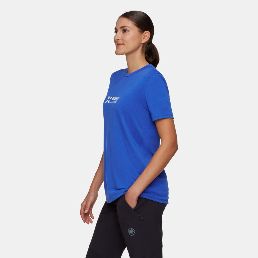 eiger logo t-shirt damen eiger blau