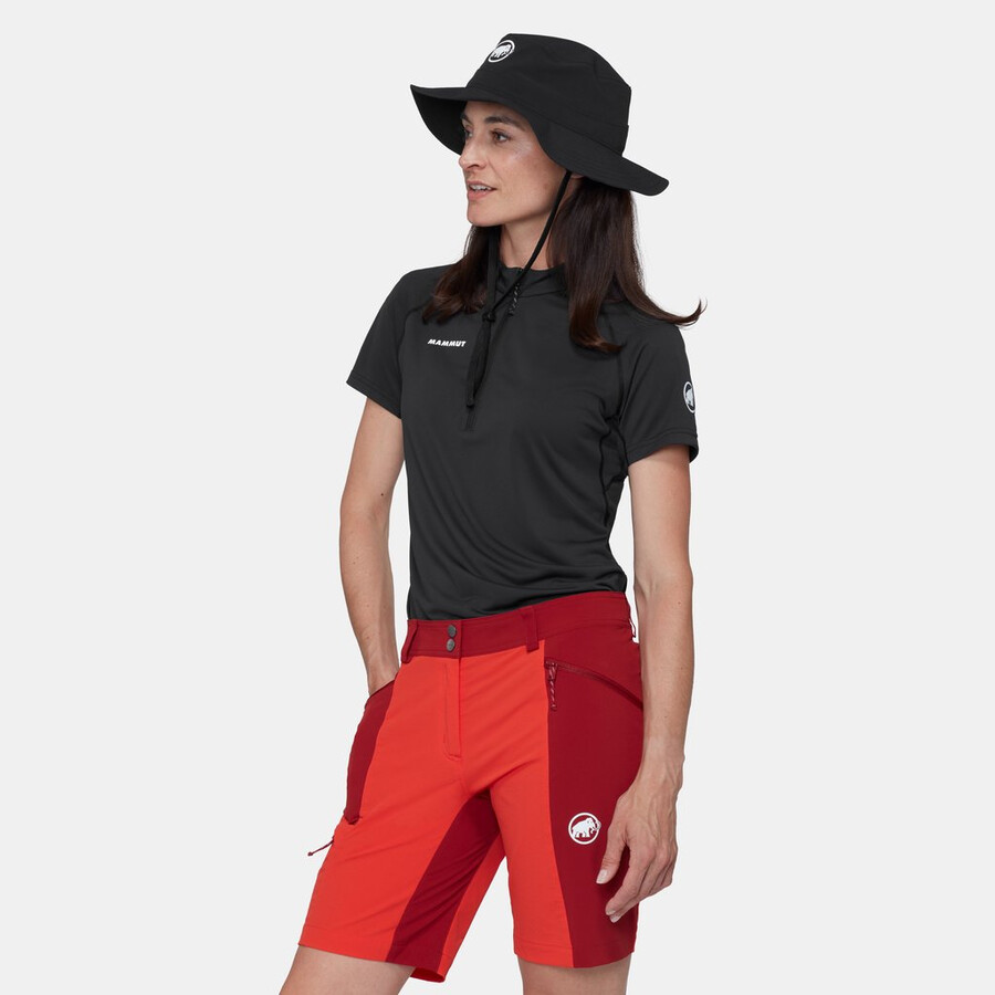 ducan fl half zip t-shirt damen schwarz