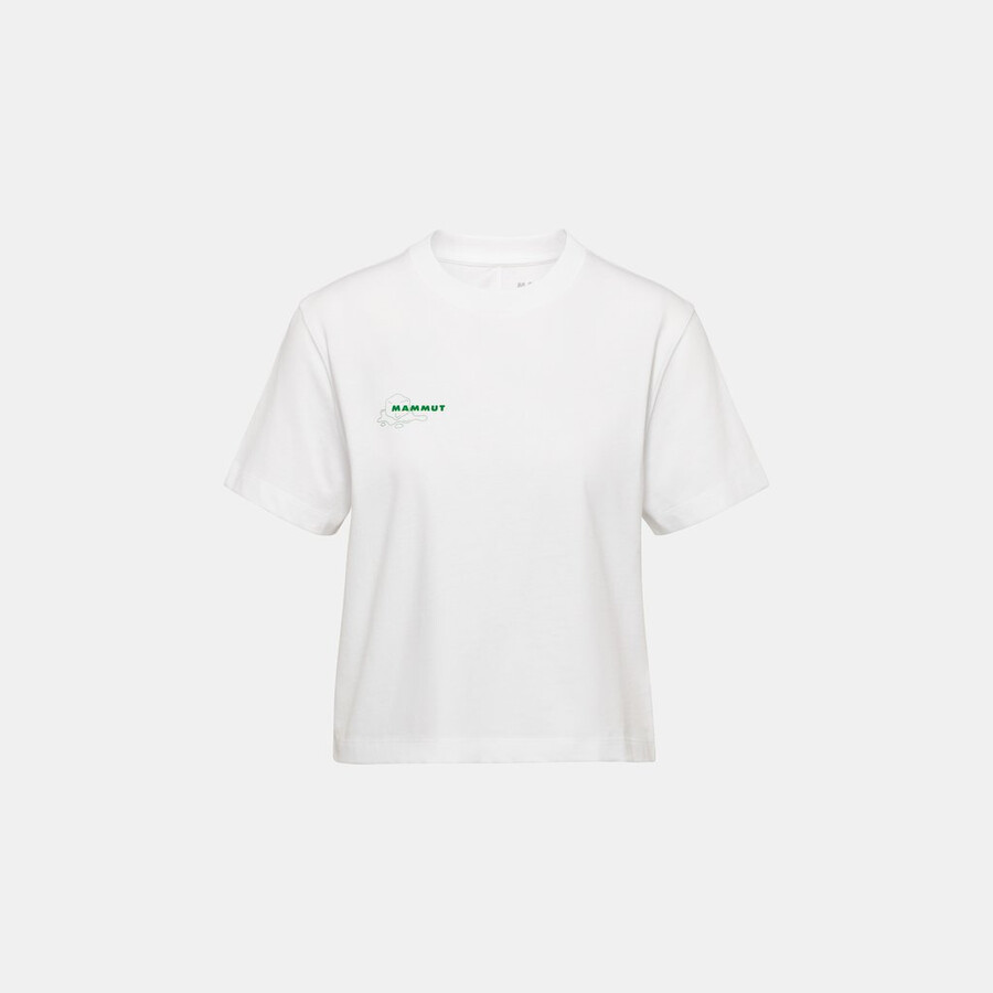 mammut base cropped t-shirt damen gletscherweiß