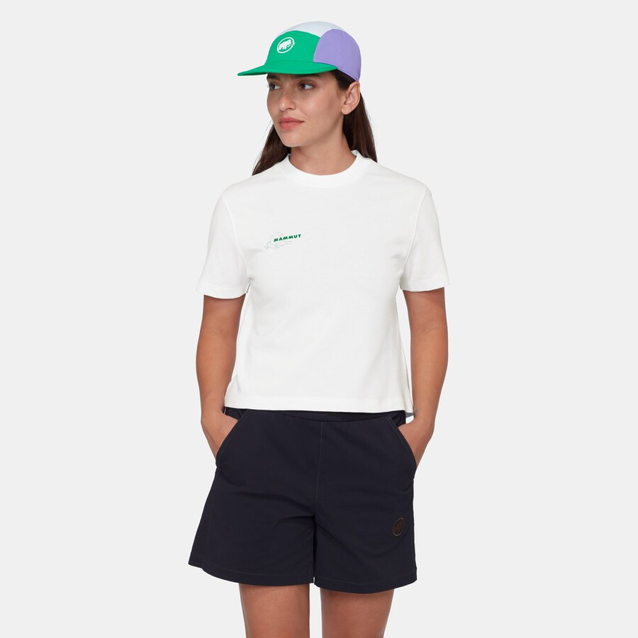 mammut base cropped t-shirt damen gletscherweiß