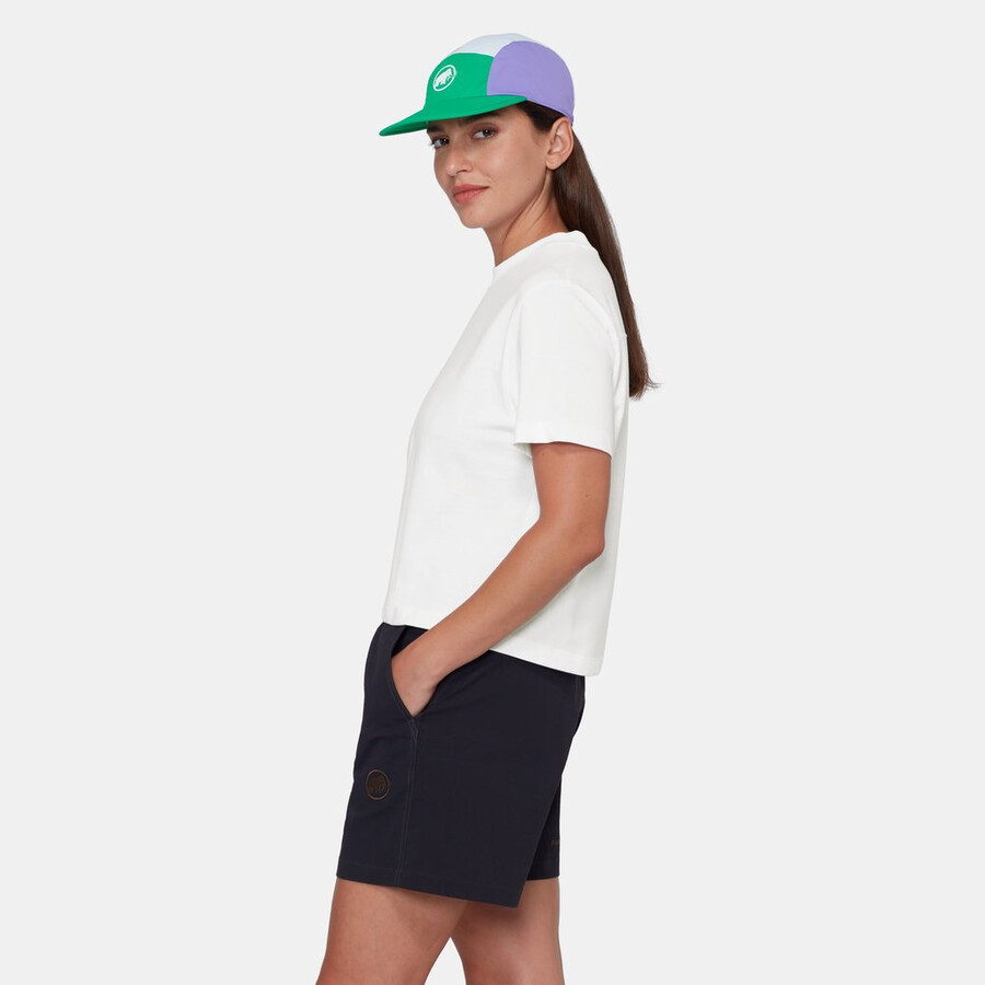 mammut base cropped t-shirt damen gletscherweiß