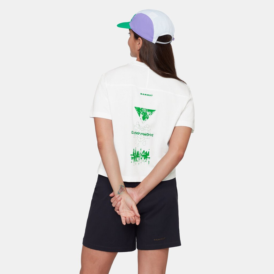 mammut base cropped t-shirt damen gletscherweiß