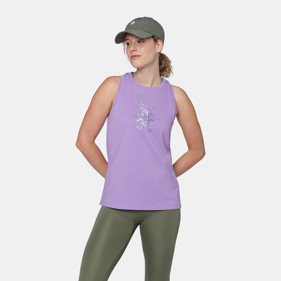 mammut core tanktop damen blumenmuster lavendel