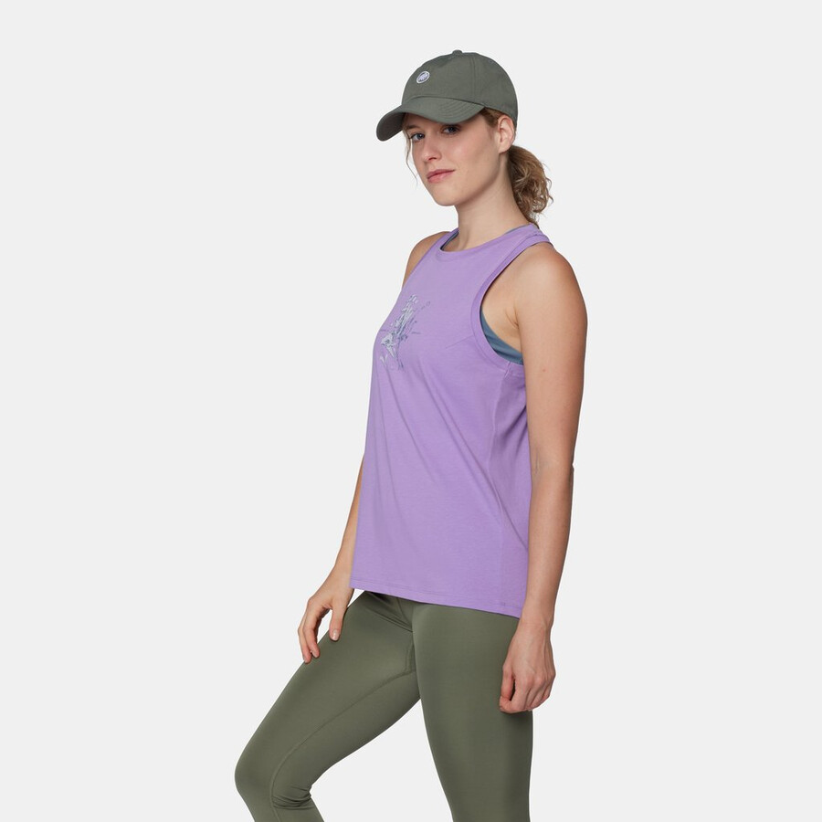 mammut core tanktop damen blumenmuster lavendel
