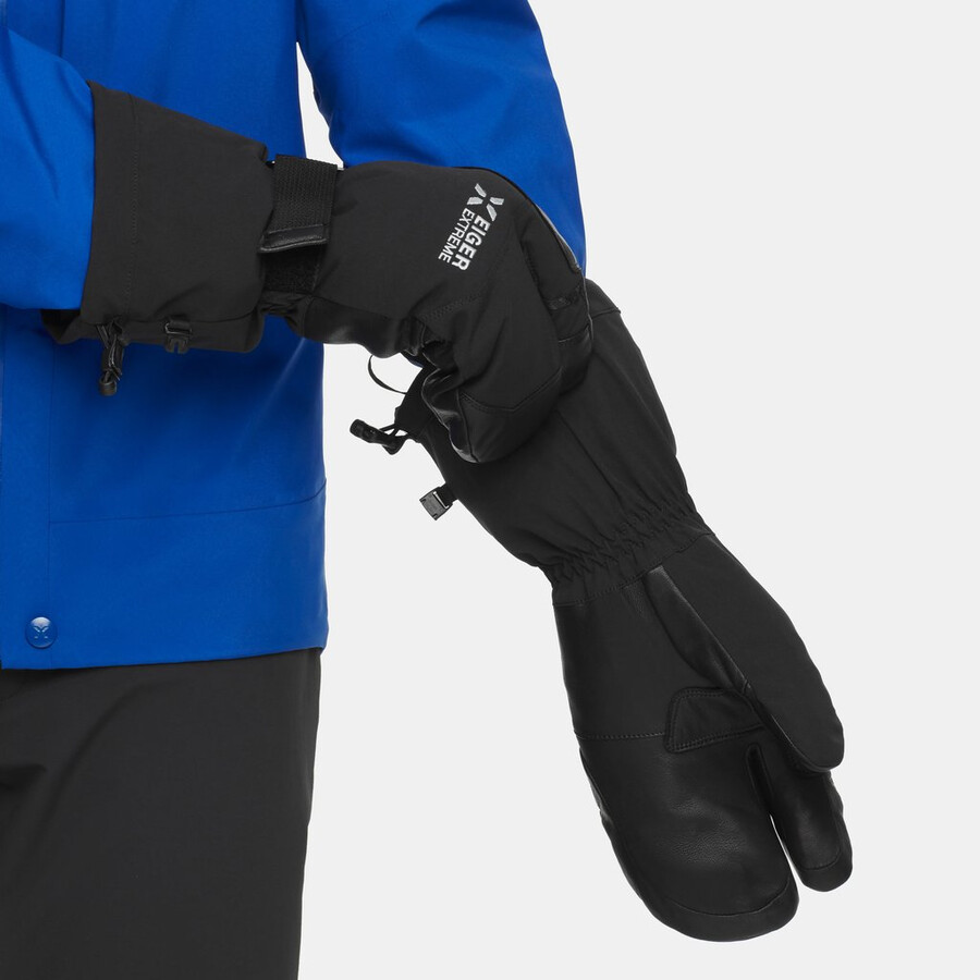 eiger nordwand warm 3-finger-handschuh schwarz